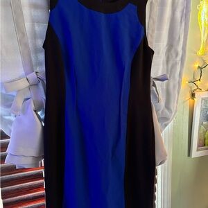 Calvin Klein Black and Blue Midi Dress